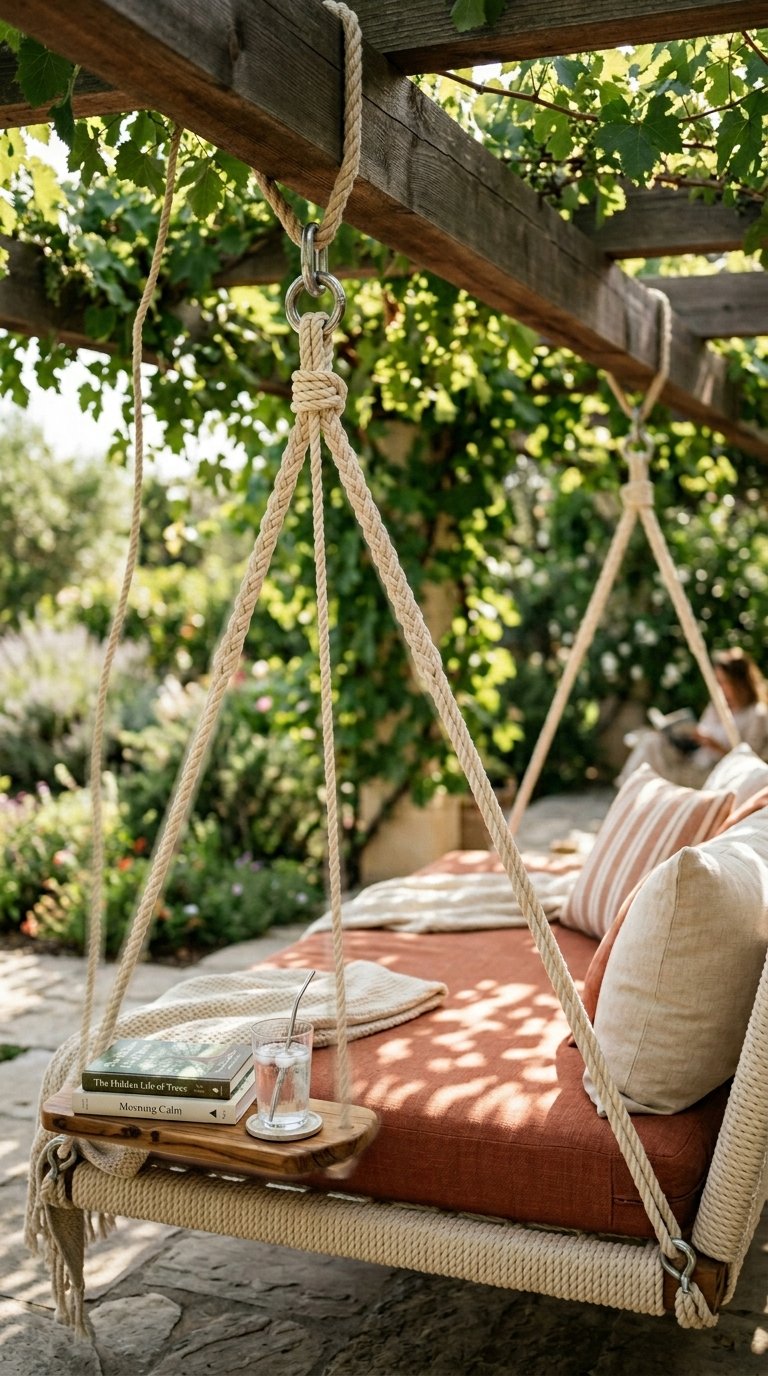 a Pergola With a Swing or Daybed