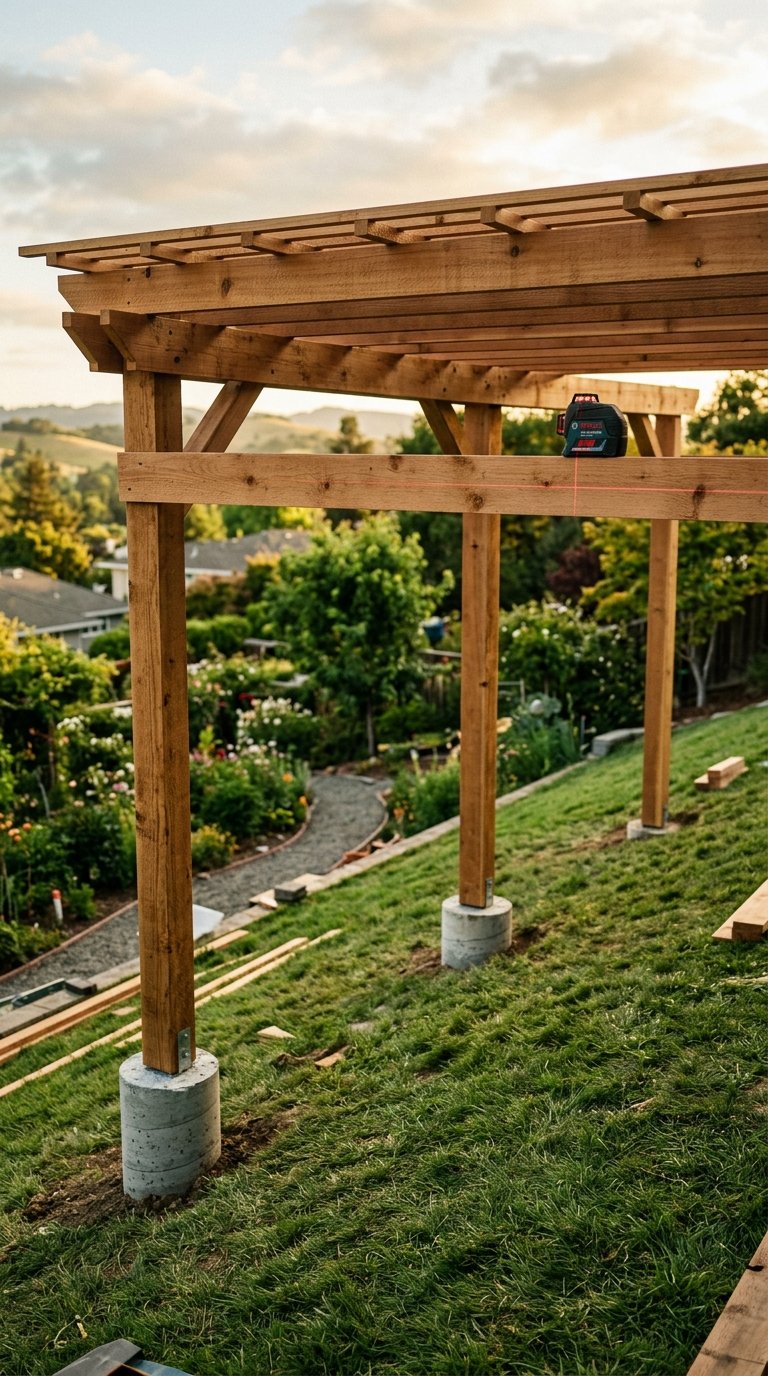 a Pergola to a Sloped Yard