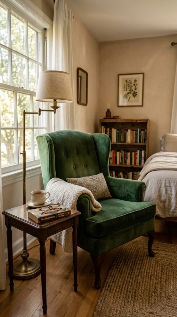 a Reading Nook With a Wingback Chair