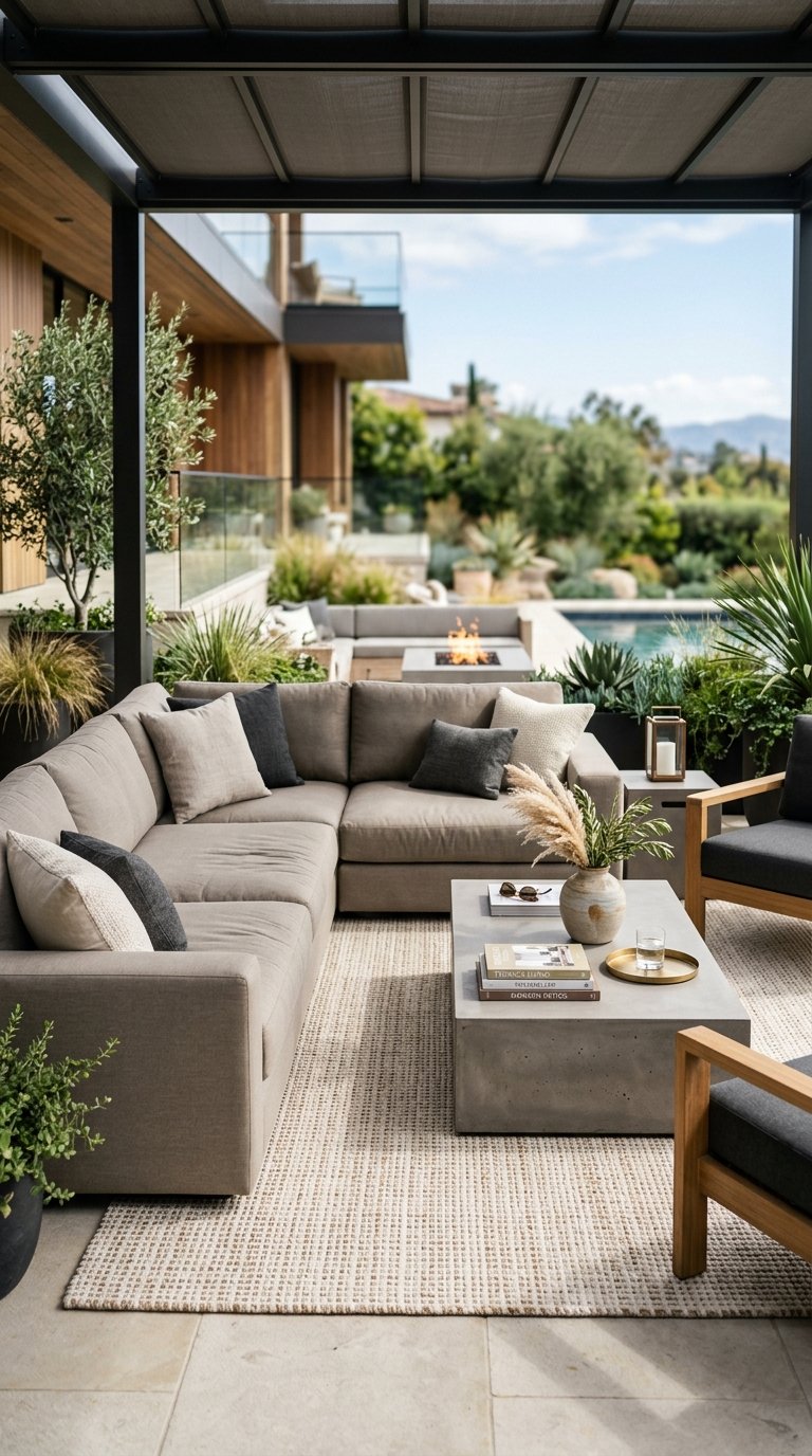 a Sectional Sofa in a Neutral Performance Fabric