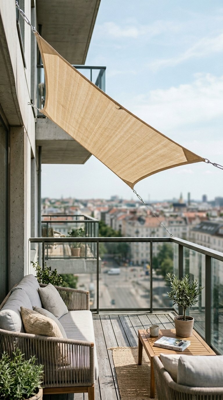 a Shade Sail for Overhead and Angled Privacy