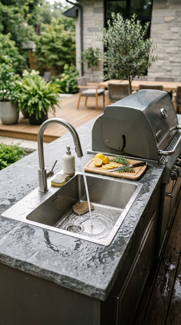 a Sink in Your Outdoor BBQ Kitchen