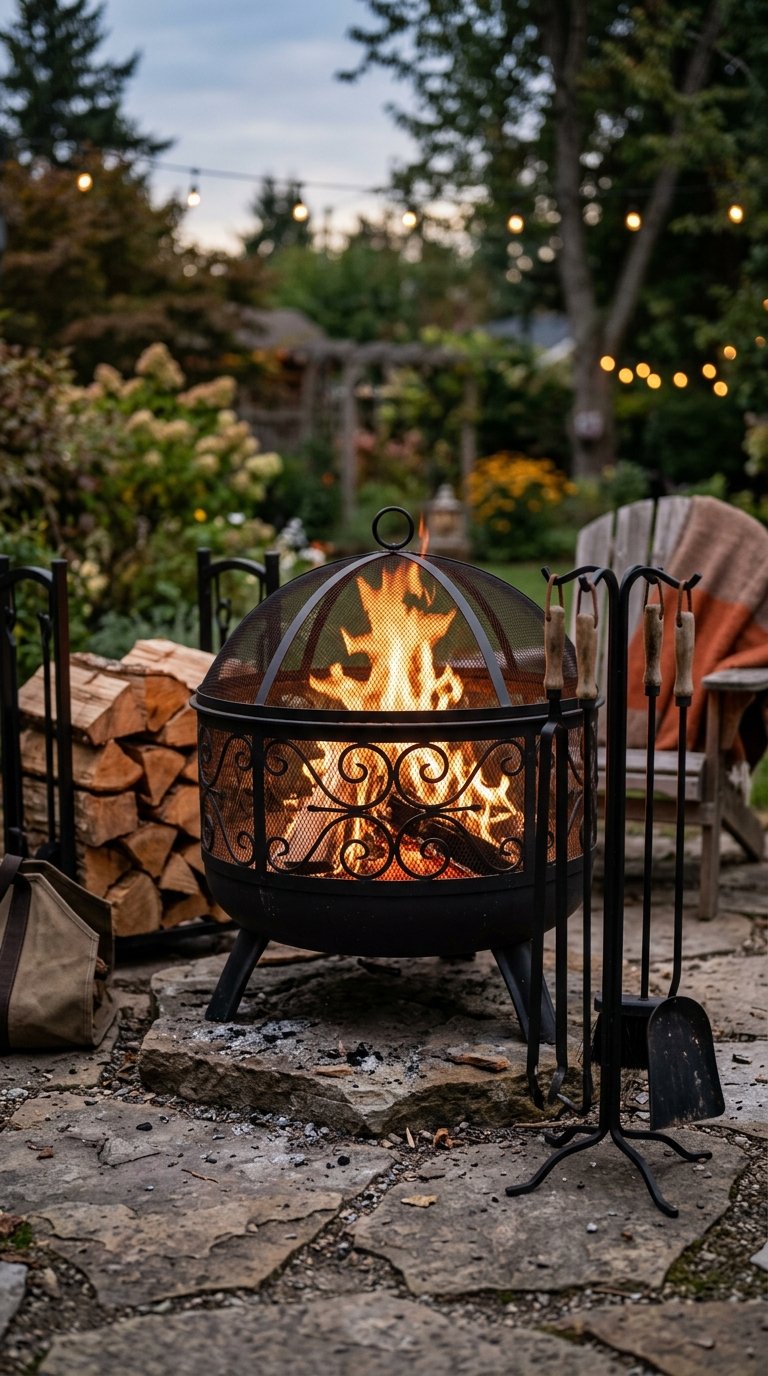 a Spark Screen and Fire Pit Tools