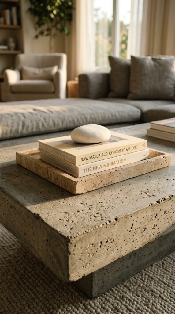 a Statement Coffee Table in Natural Stone or Concrete