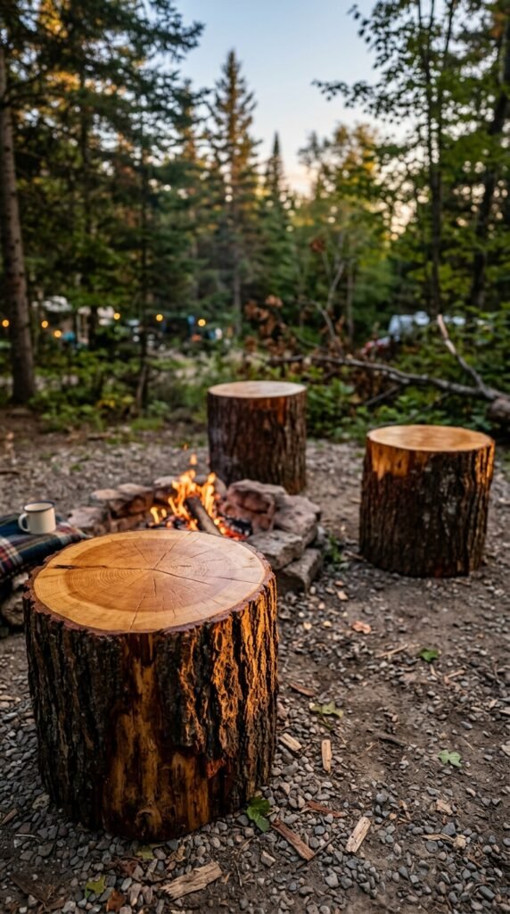 a Tree Stump as a Stool or Table Base