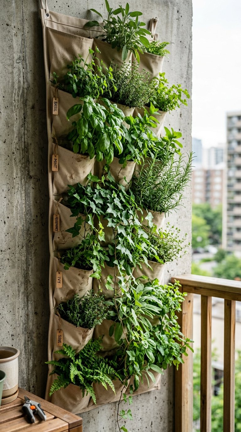 a Vertical Garden With Pocket Planters