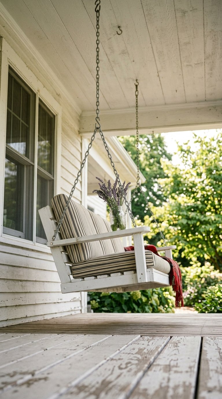a Wooden Porch Swing for Classic Farmhouse Character
