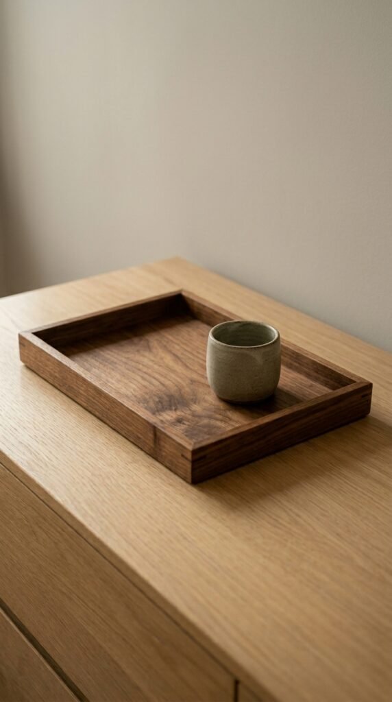 a Wooden Tray to Organize the Dresser Top