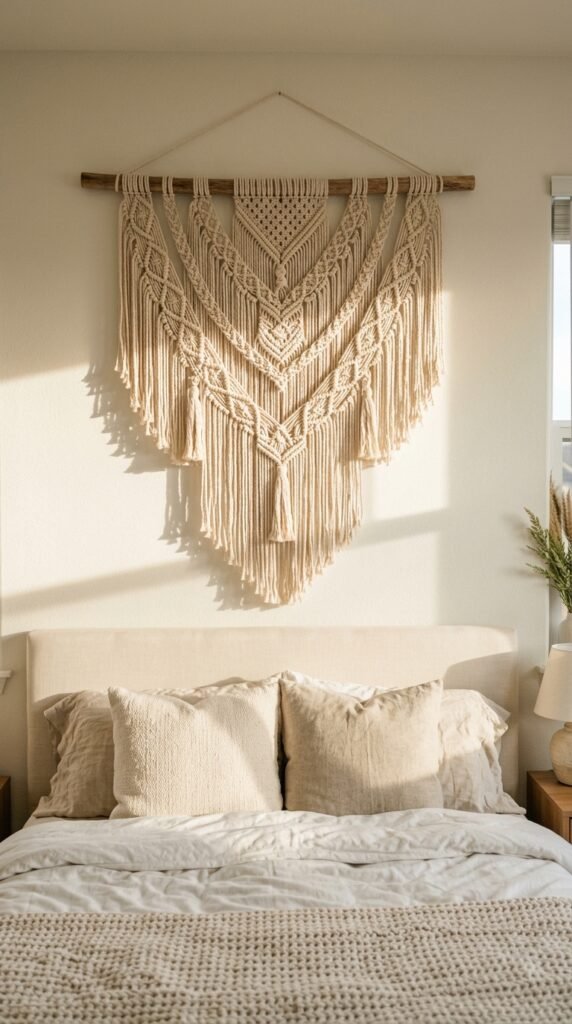 a Woven or Macramé Wall Hanging