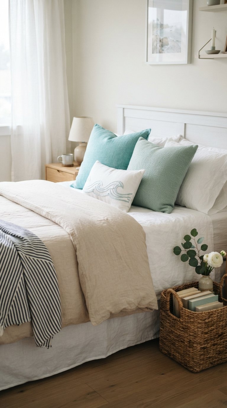 Add Aqua or Seafoam Green Throw Pillows