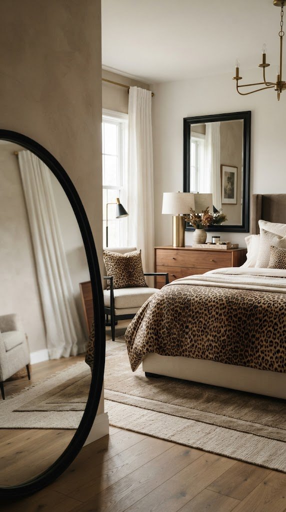 Add Black Framed Mirrors for Graphic Contrast