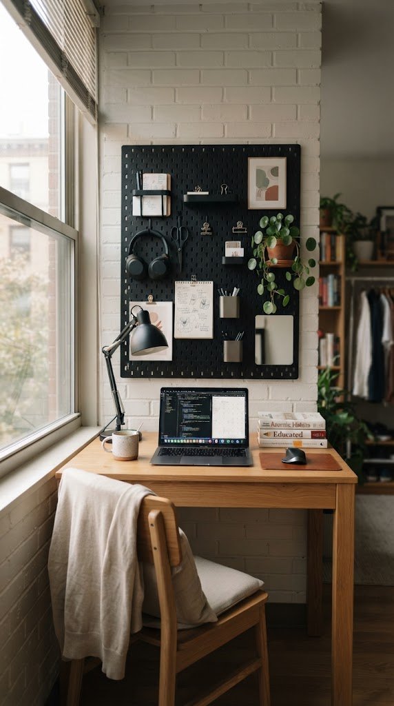 Add a Pegboard to the Kitchen or Office Wall