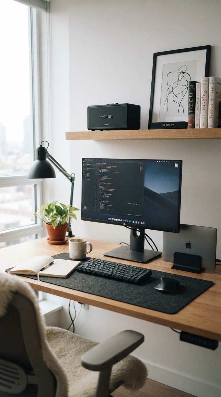 Add a Small Bluetooth Speaker at Shelf or Riser Height