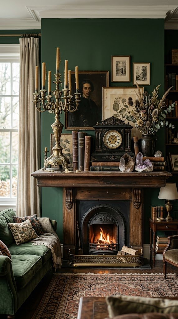 Add a Statement Fireplace Mantel Display