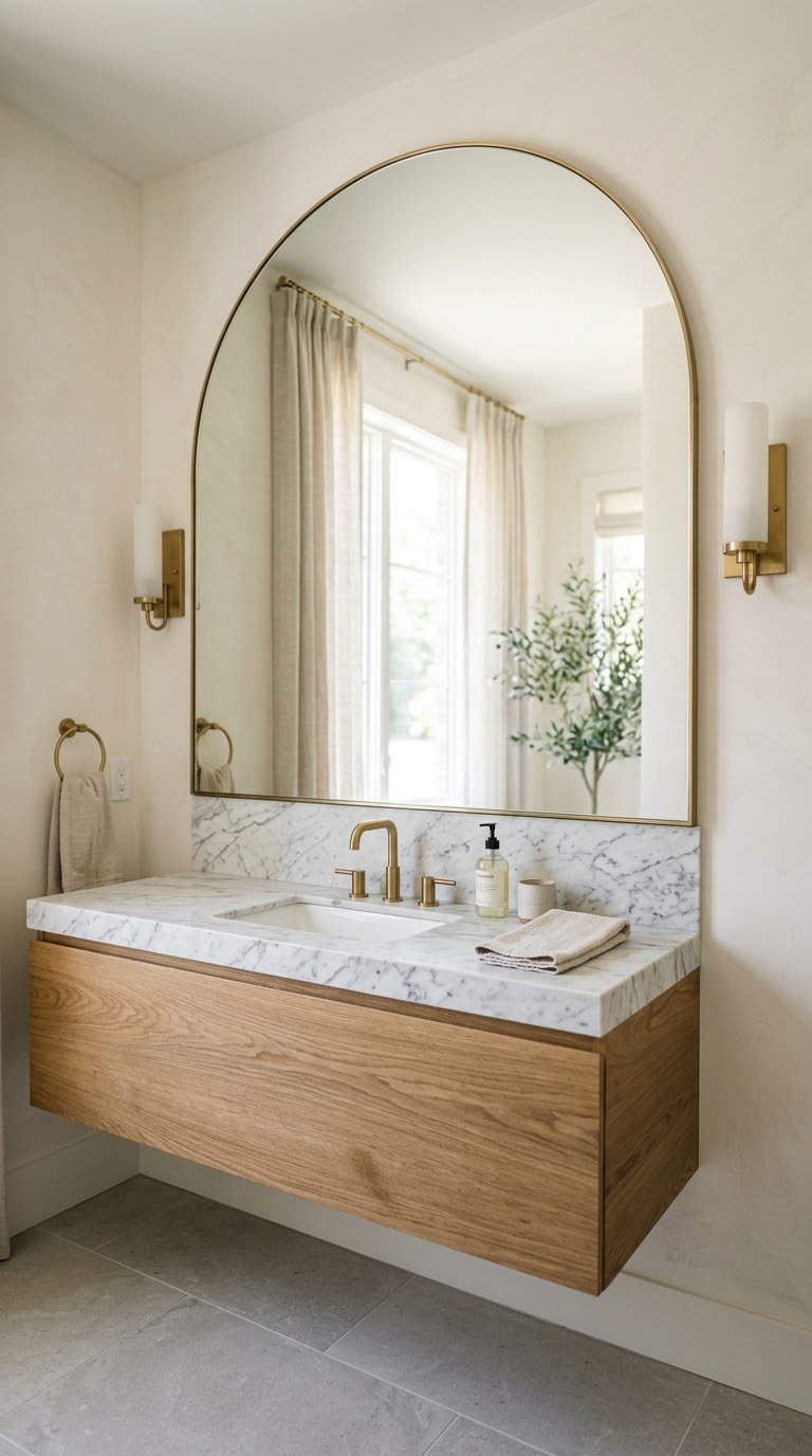 Add a Statement Mirror That Fills Most of the Wall