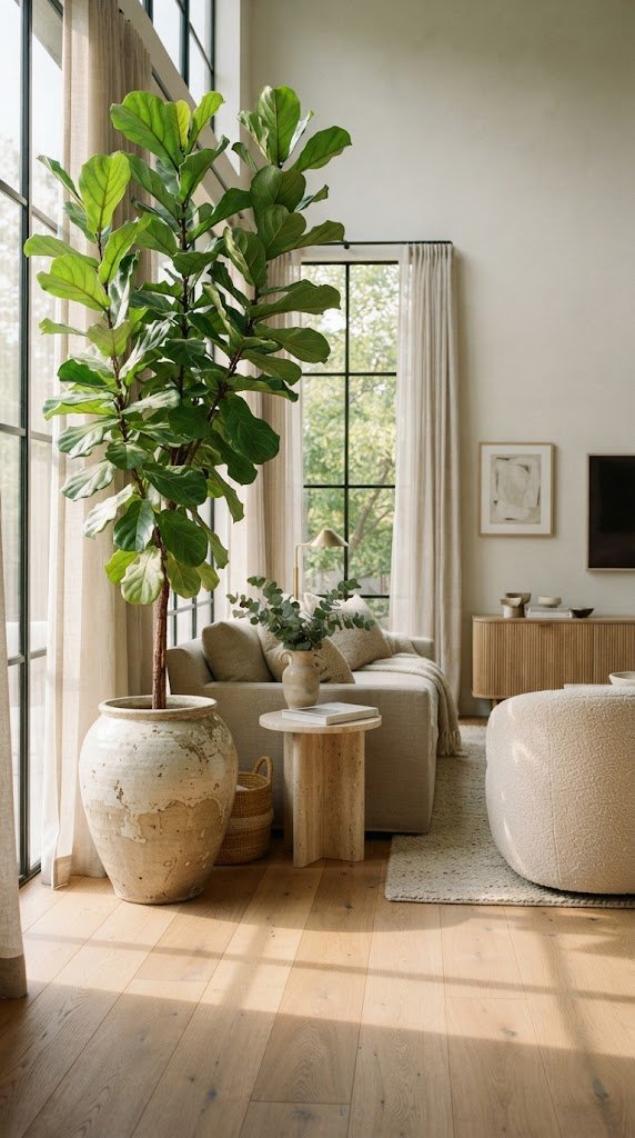 Add a Tall Indoor Plant in a Statement Pot
