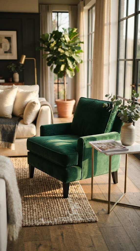 Add a Velvet Accent Chair in a Jewel Tone