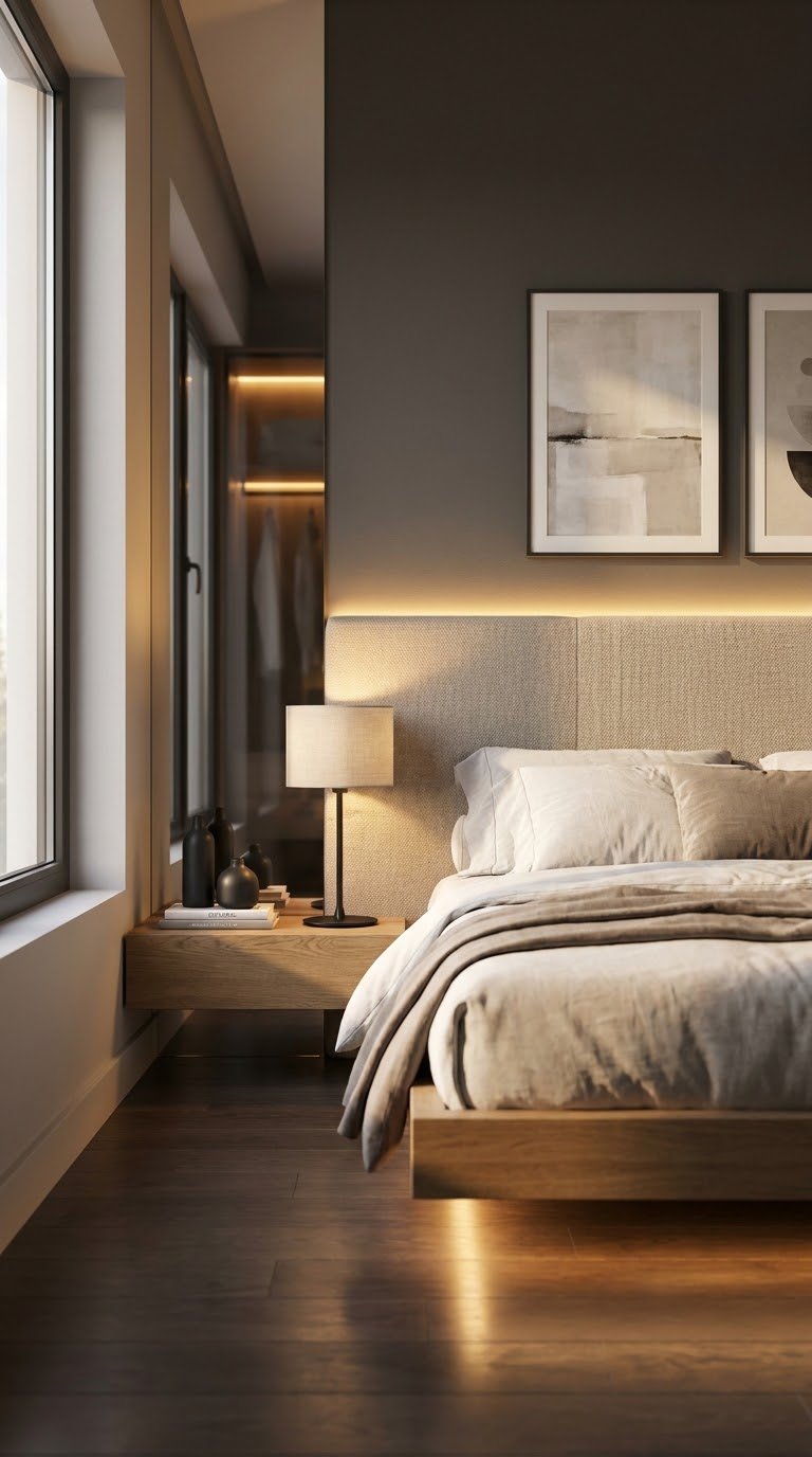 Aesthetic Bedroom With LED Lights