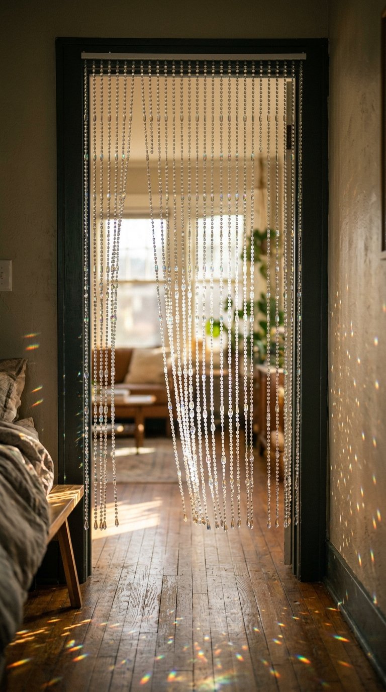Beaded Curtains in the Doorway
