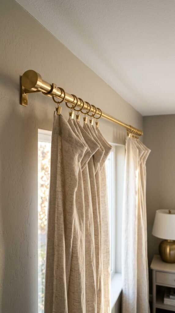 Brushed Brass Curtain Hardware