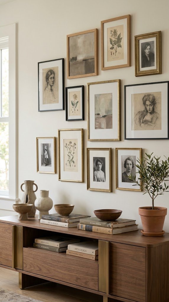 Build a Gallery Wall With Mixed Frame Sizes and Finishes