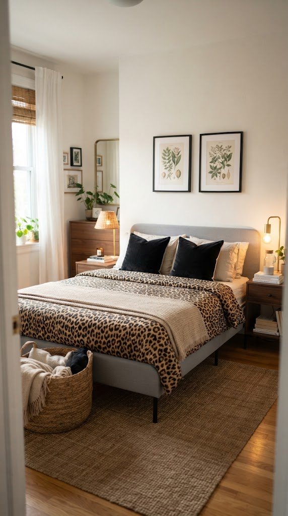 Build a Tonal Leopard Bedroom for $200 or Less
