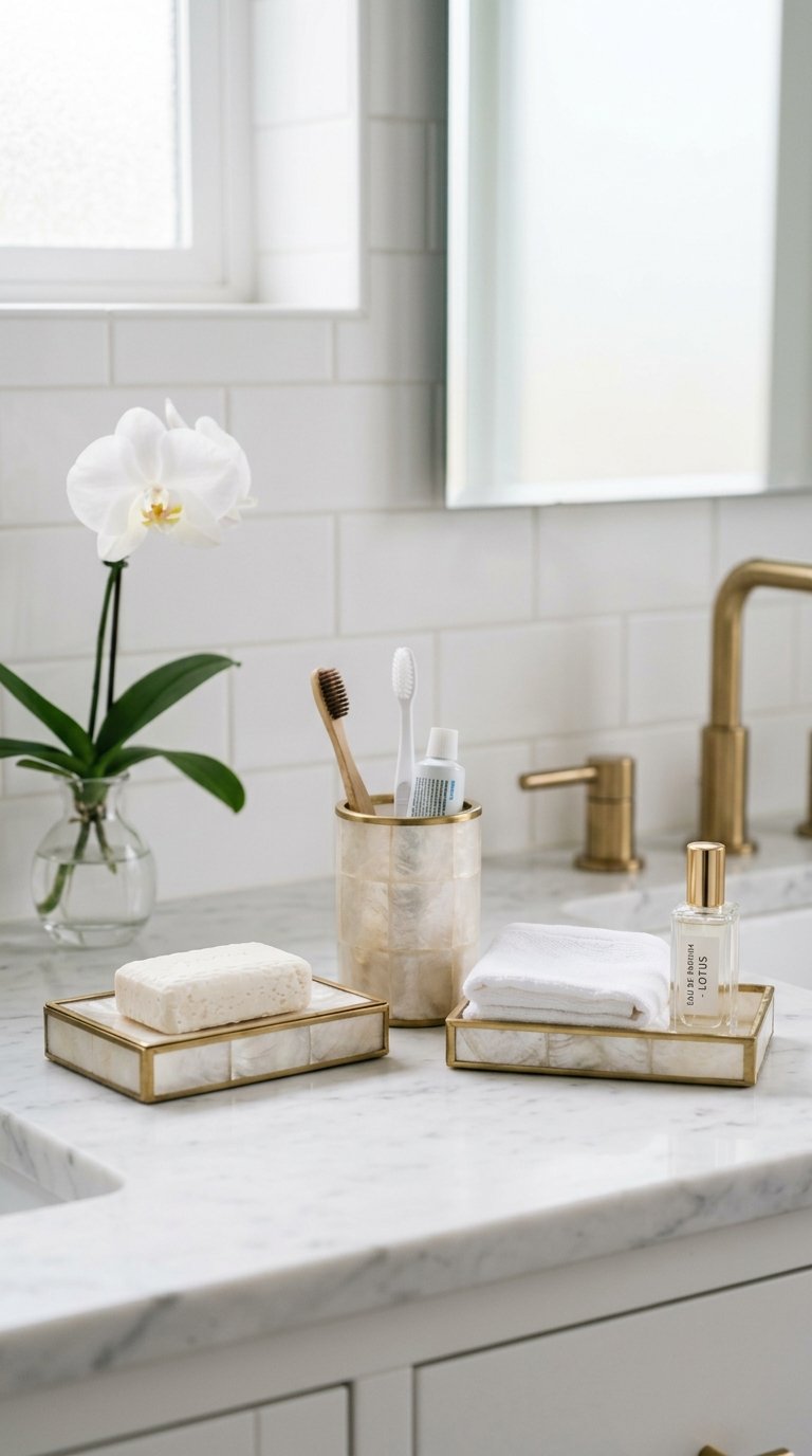 Capiz Shell Bathroom Accessories Set