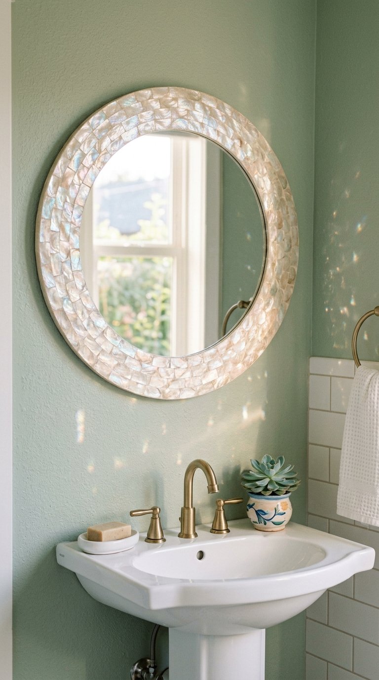 Capiz Shell Mirror Frame