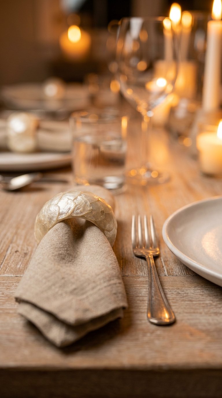 Capiz Shell Napkin Rings for Entertaining