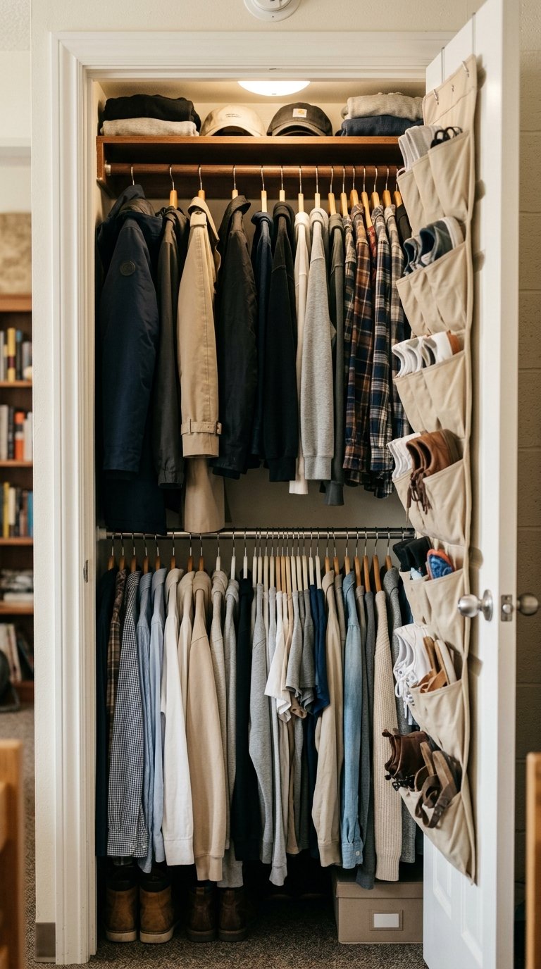 Closet With a Second Hanging Rod