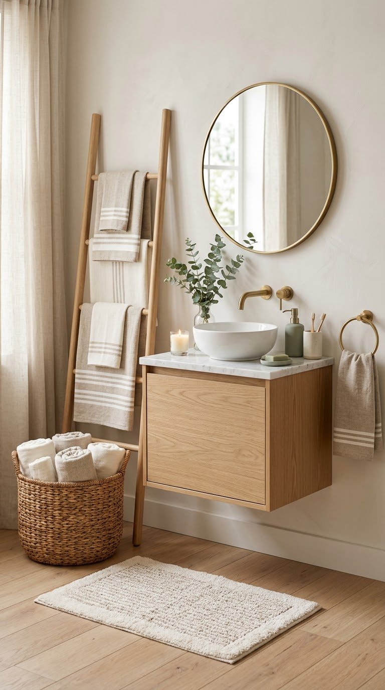 Complete Your Half Bath With a Cohesive Textile Story