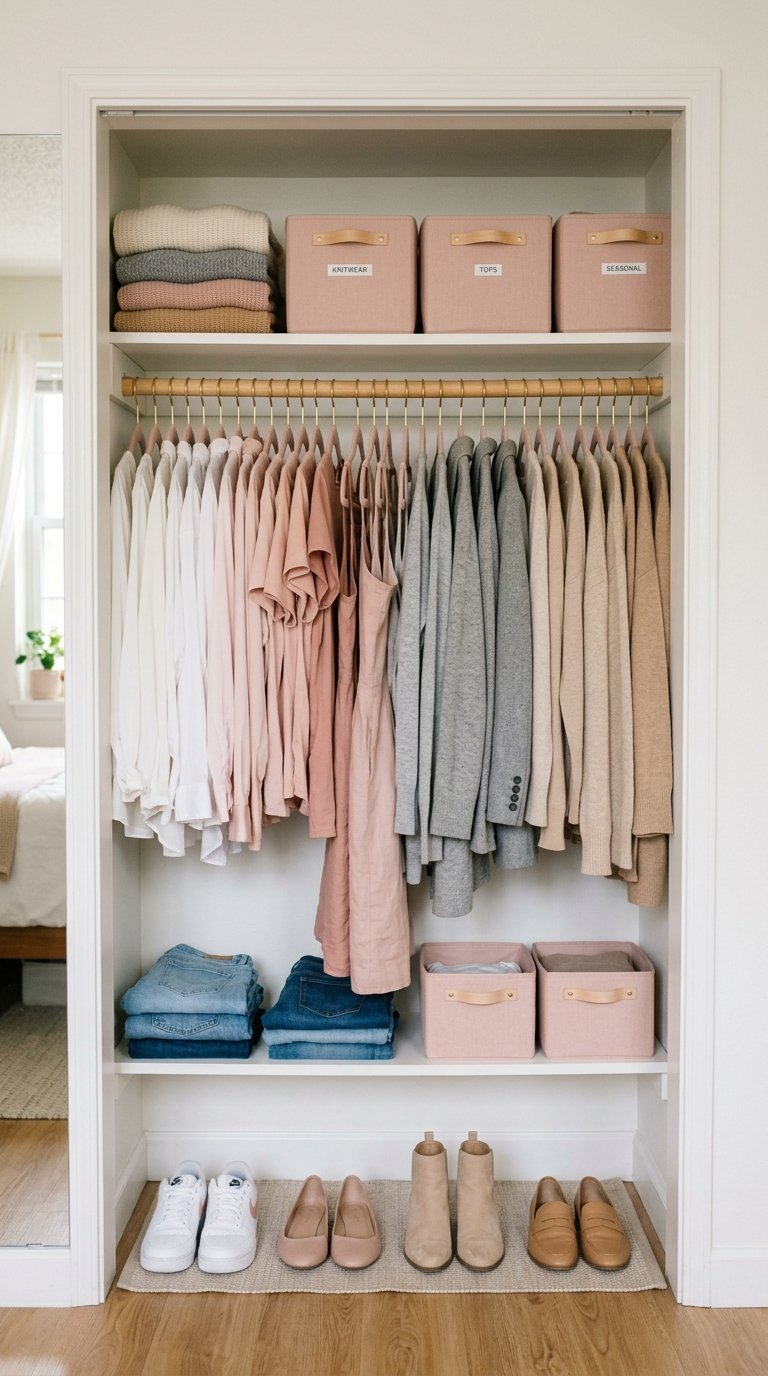 Coordinate Pink Hangers for a Styled Closet