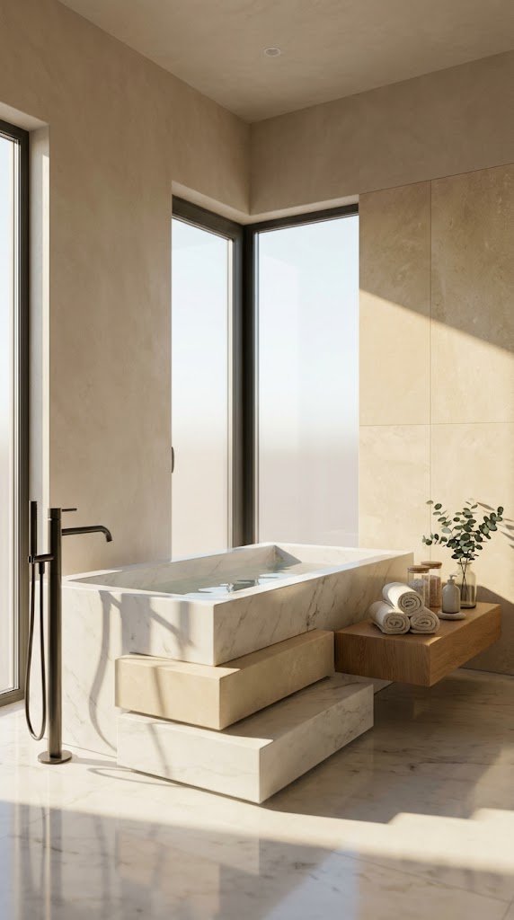 Create a Bathtub Using Stairs and Slabs