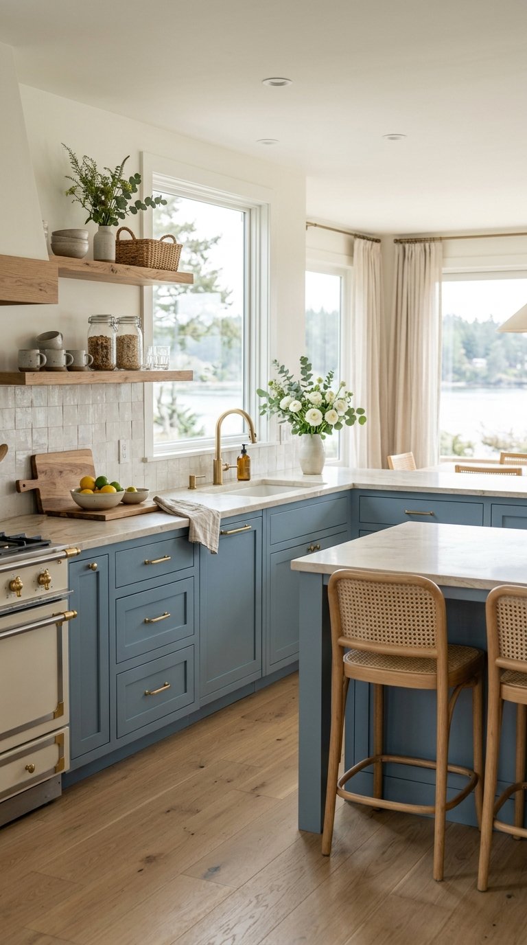 Dusty Blue Cabinets