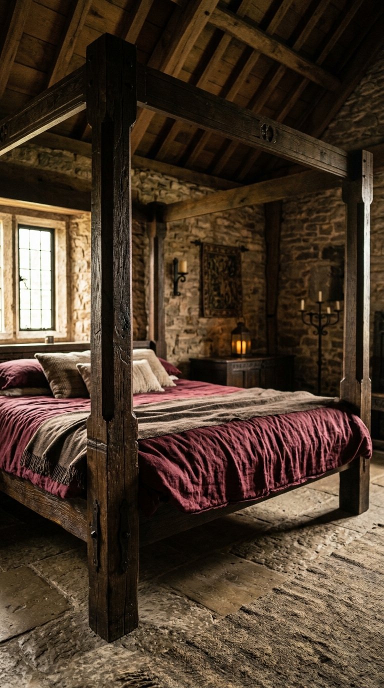 Four-Poster Bed With Fence Posts