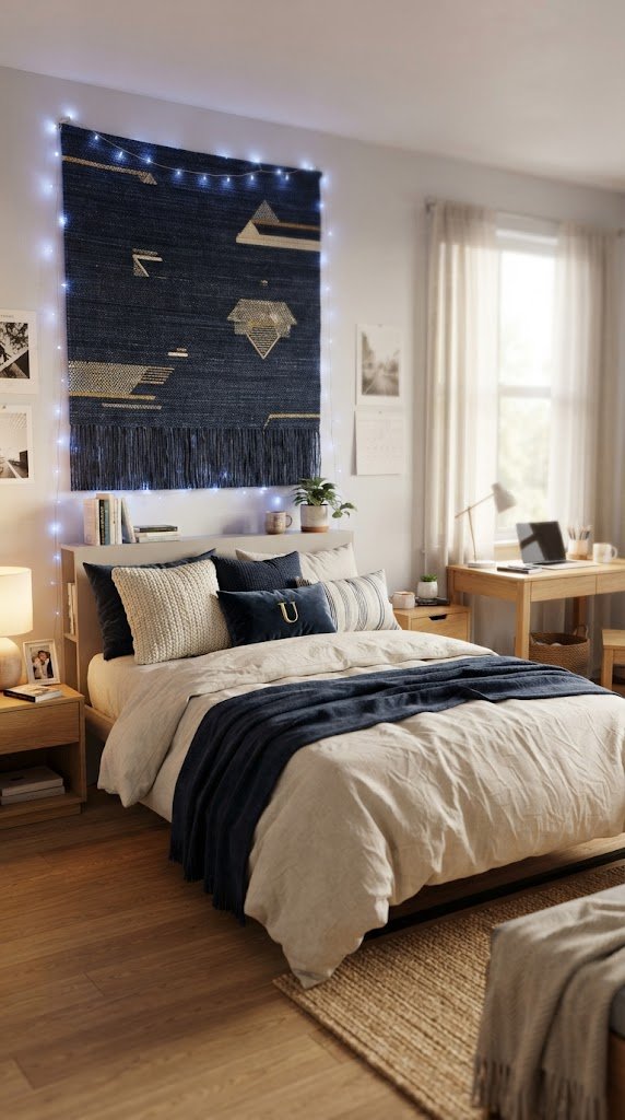 Get Blue-Toned Curtain Lights for Behind Your Tapestry