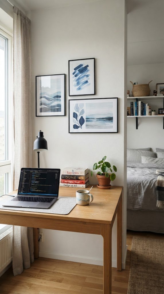 Hang Blue Art Prints in Simple Black Frames