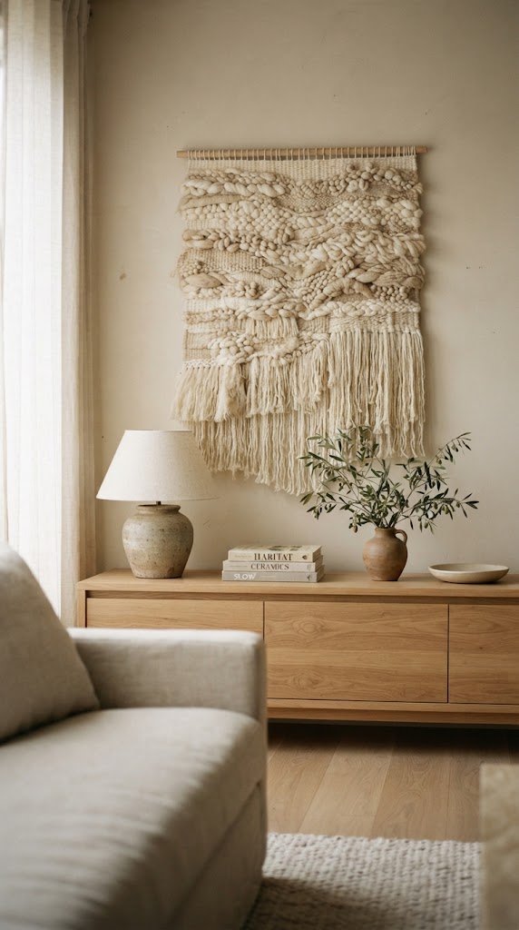 Hang Woven Wall Art for Texture Without Pattern