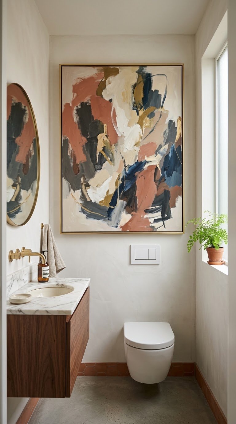 Hang a Bold Art Piece as Your Focal Point