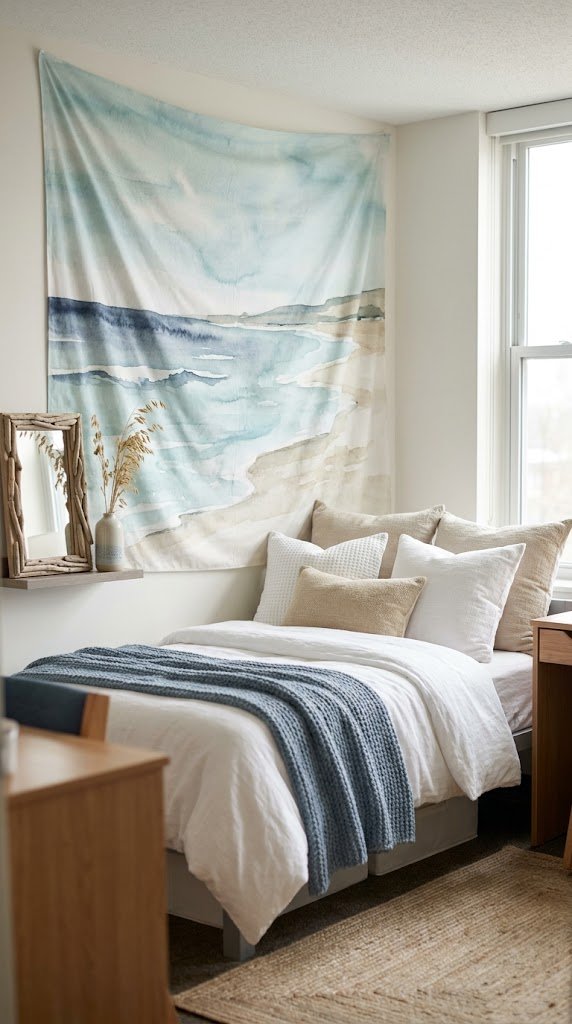 Hang a Coastal Tapestry to Replace Your Blank Wall