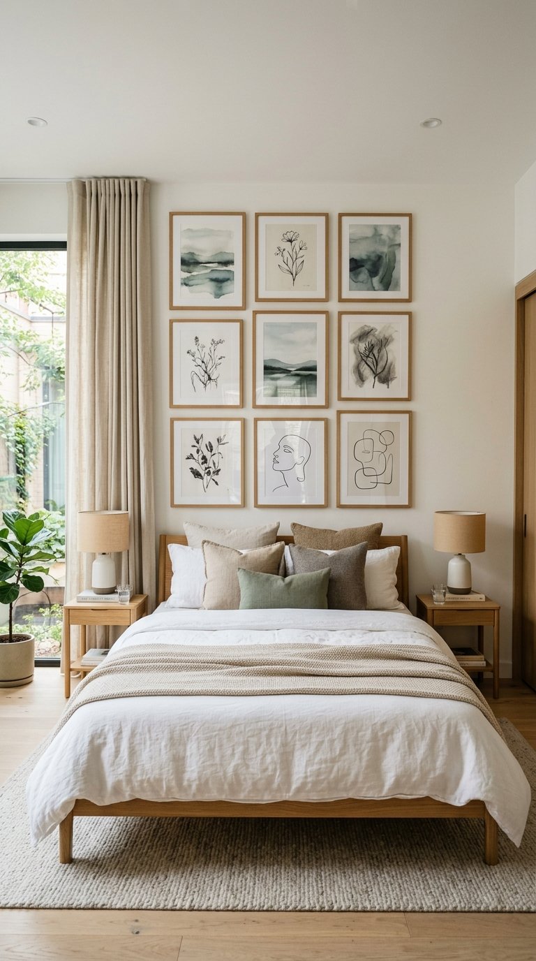 Hang a Gallery Wall Behind the Bed