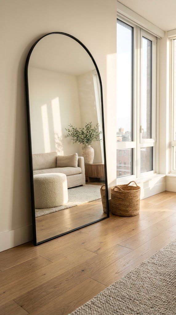 Hang a Statement Mirror to Double Your Perceived Space