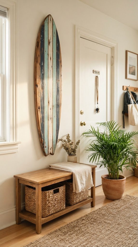 Hang a Vintage Surfboard-Shape Wall Art Piece