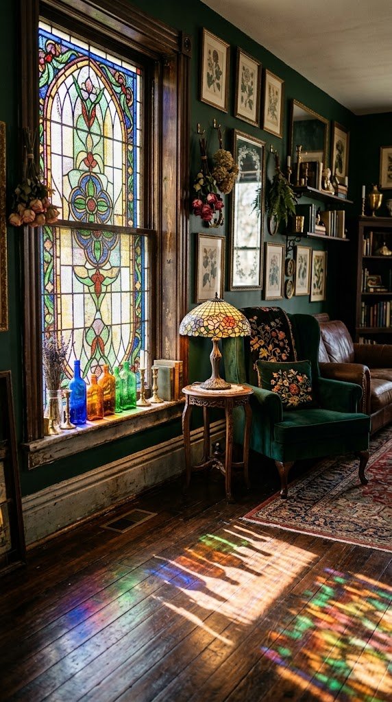 Incorporate Stained Glass or Colored Glass Accents