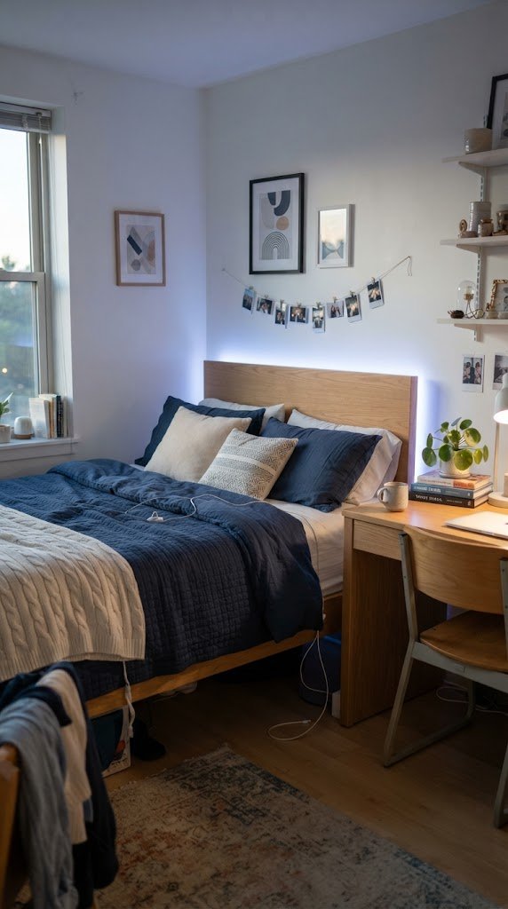 Install Blue LED Strip Lights Behind Your Desk or Headboard