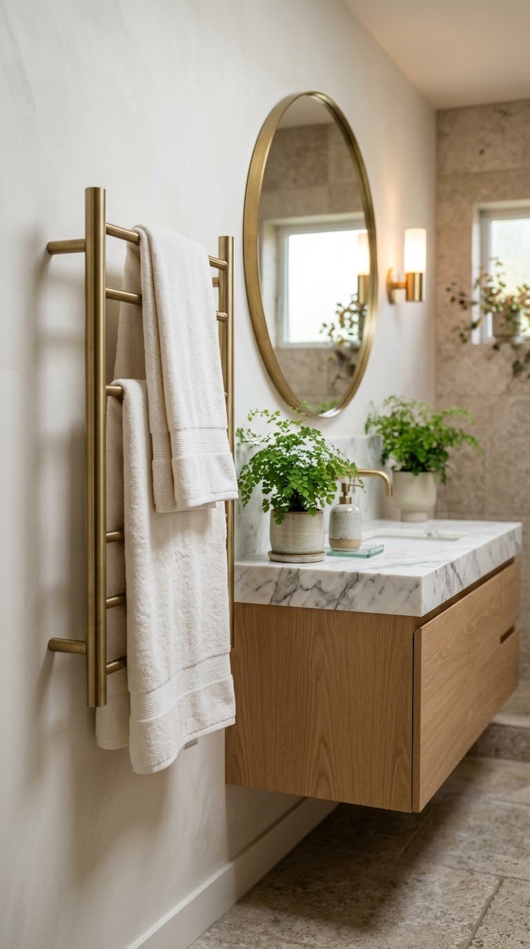 Install a Heated Towel Bar for Functional Luxury