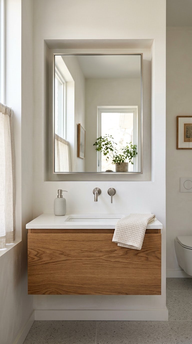 Install a Recessed Medicine Cabinet to Add Depth