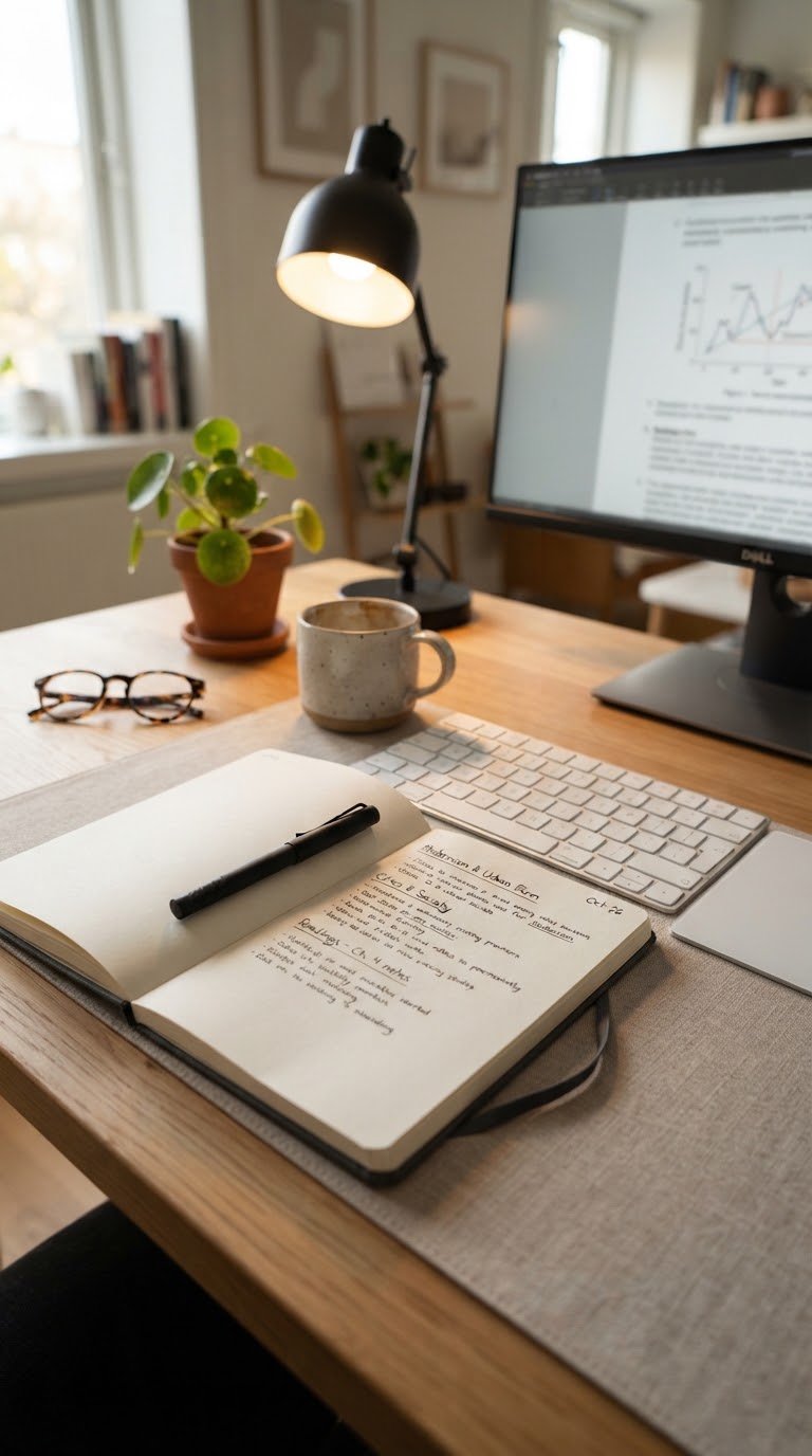 Keep a Dedicated Notebook and Pen on the Desk Surface Always
