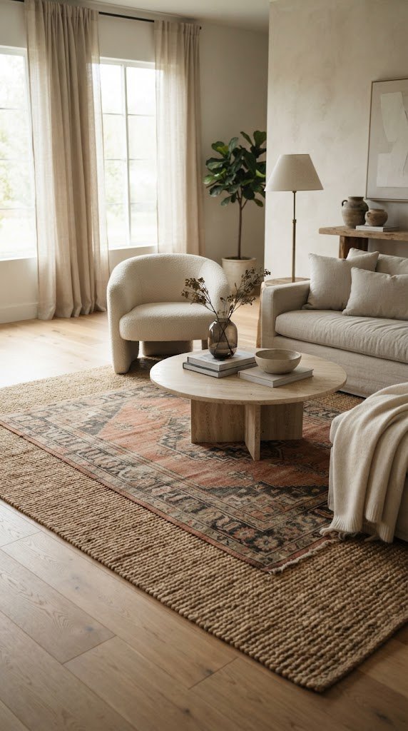 Layer Two Rugs for Depth and Visual Interest