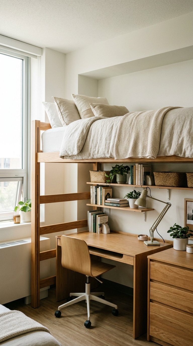 Loft the Bed to Create Space Underneath
